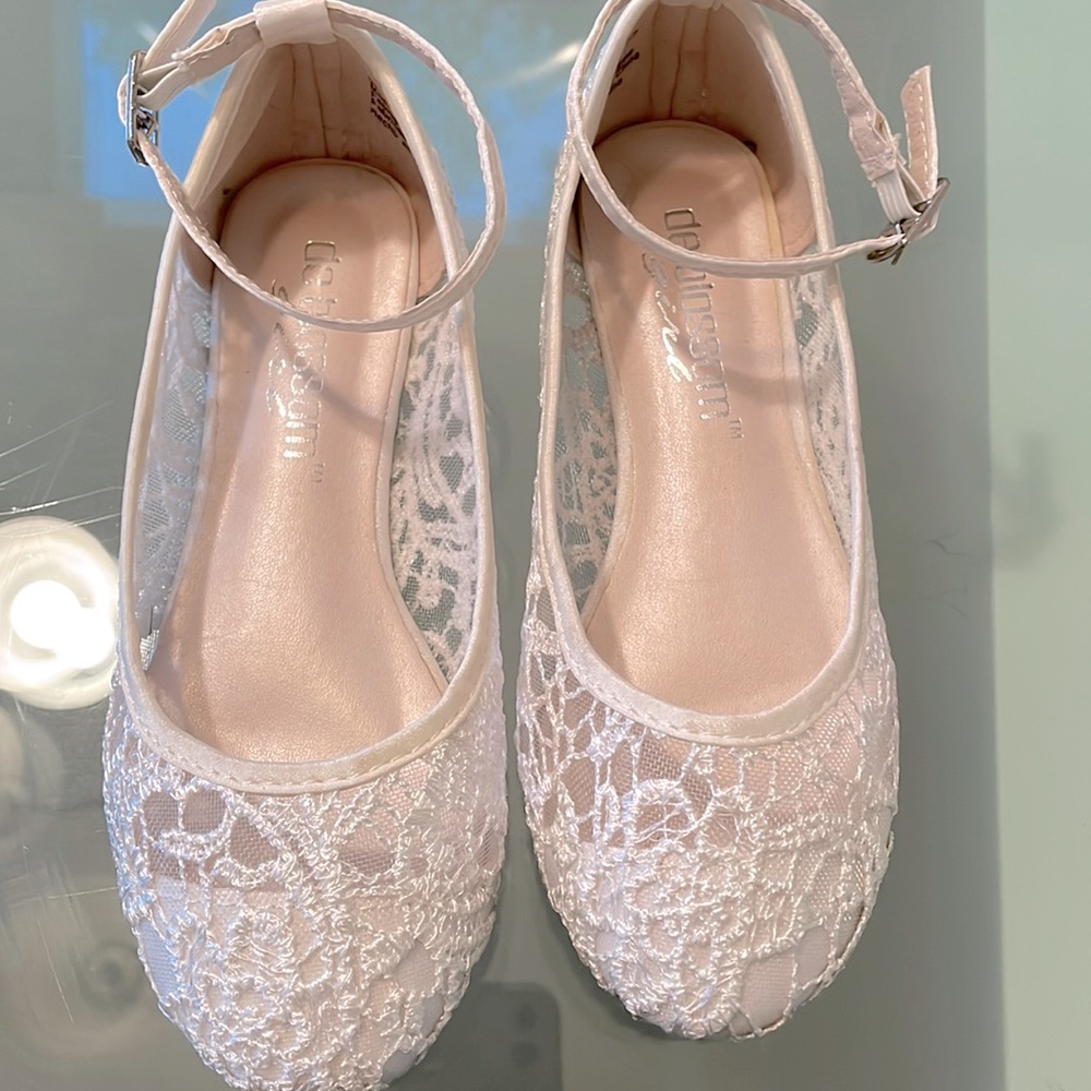flower girl crochet lace ballet flats